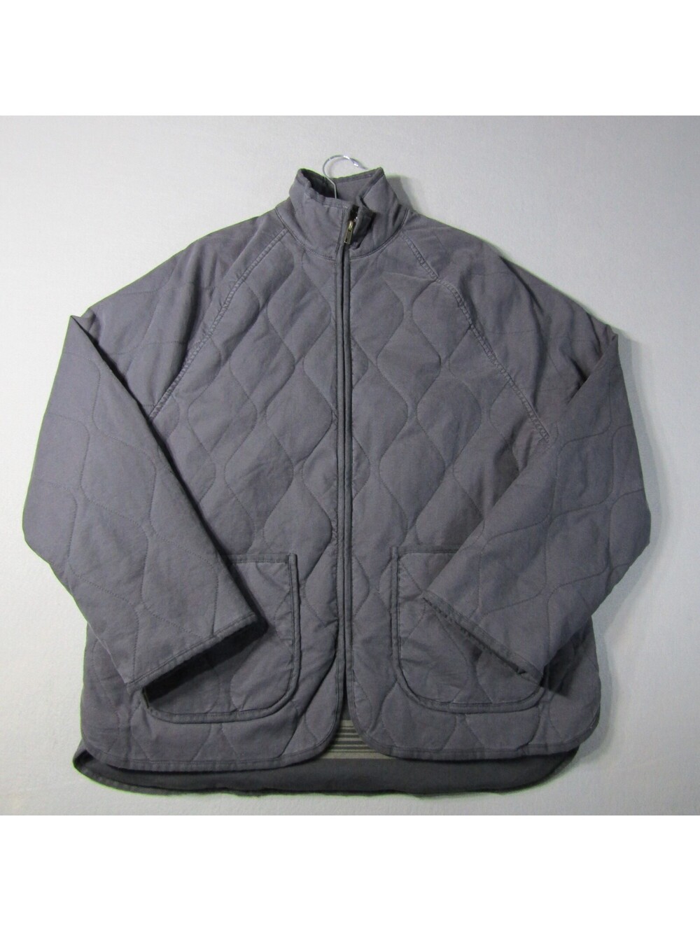 NWT Faherty Sunwashed Quilted Jacket Women's M WCL-Washed Charcoal